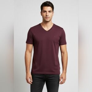 Calvin Klein Men Size M Deep Purple Liquid Touch Short Sleeve Cotton Tee Shirt